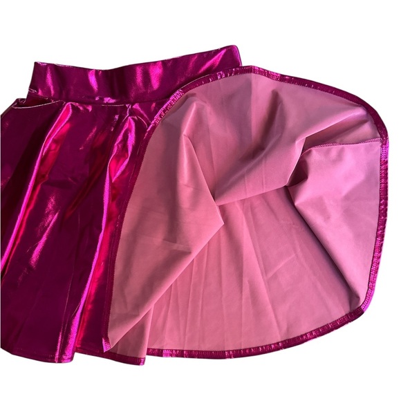 Hot Pink Metallic Skater Mini Fun Large Skirt BNWOT - Picture 2 of 3